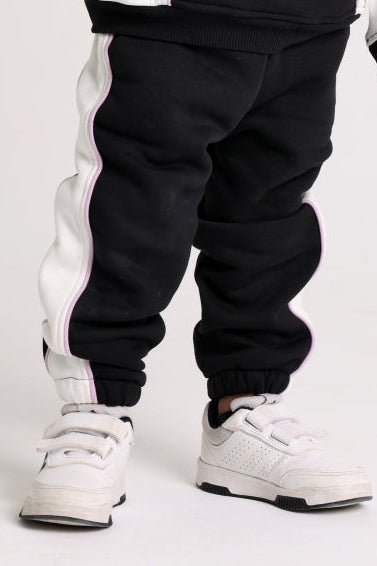 unisex cotton sweatpants - offwhite & black