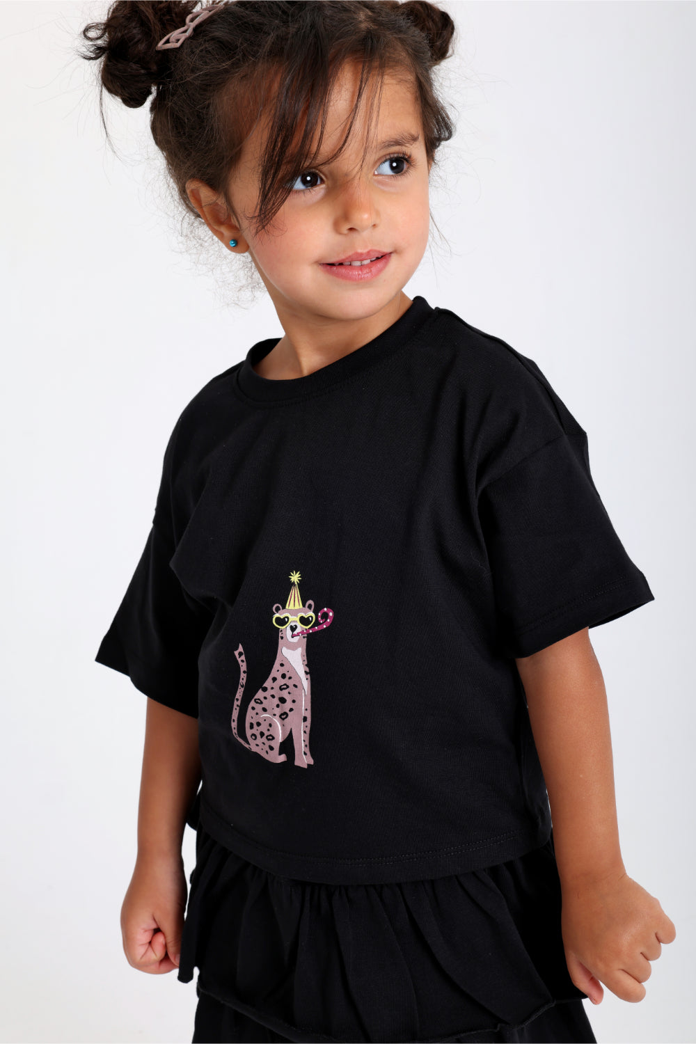 baby girls cotton 2-piece outfit set – black