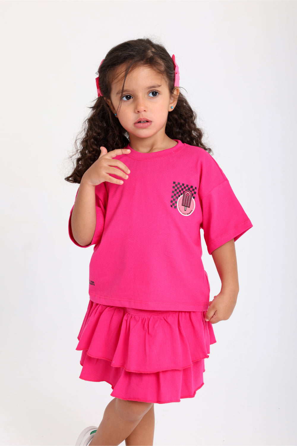 girls outfit set – fuchsia