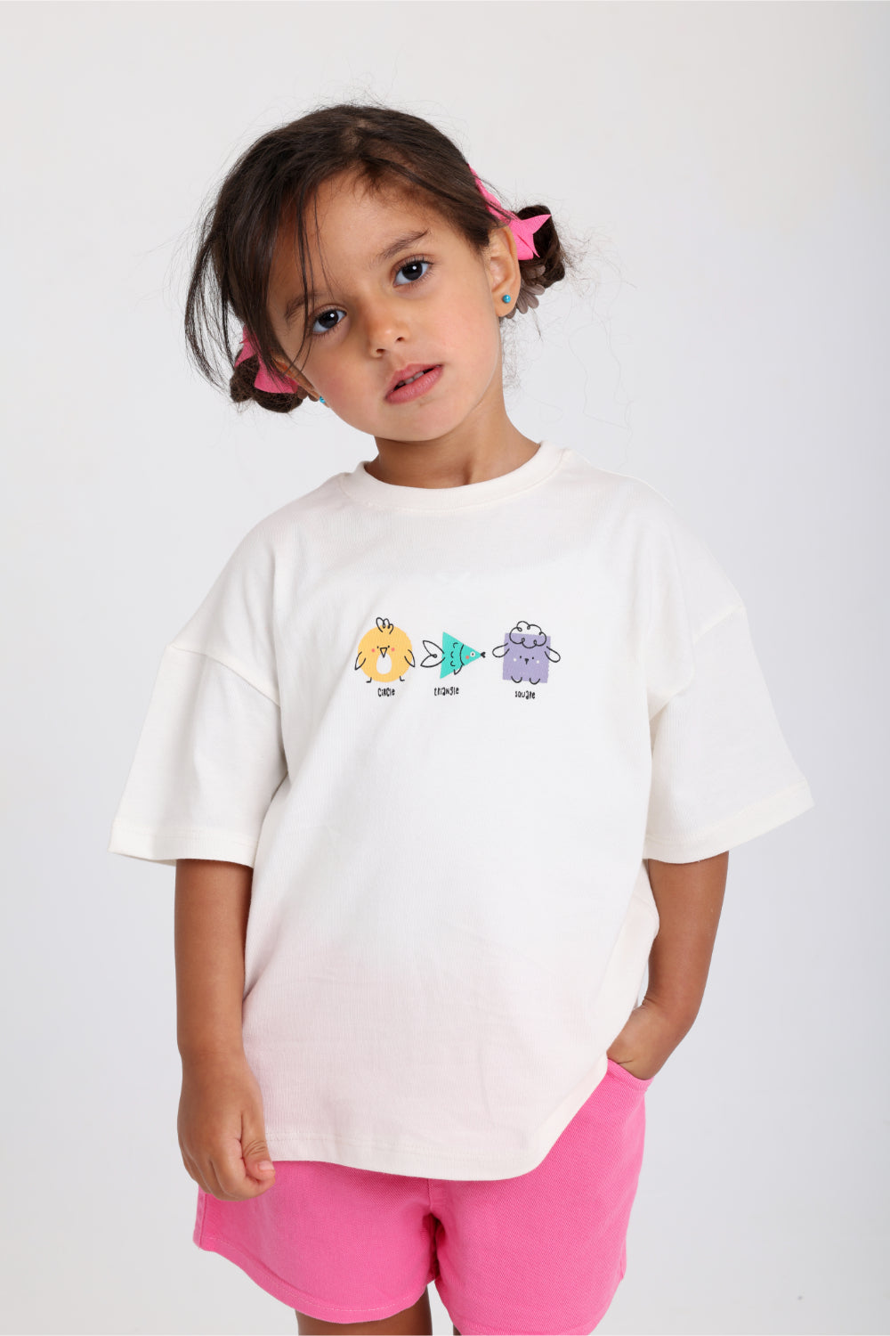 unisex baby off-white "circle triangle square" cotton t-shirt