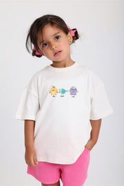 unisex baby off-white "circle triangle square" cotton t-shirt