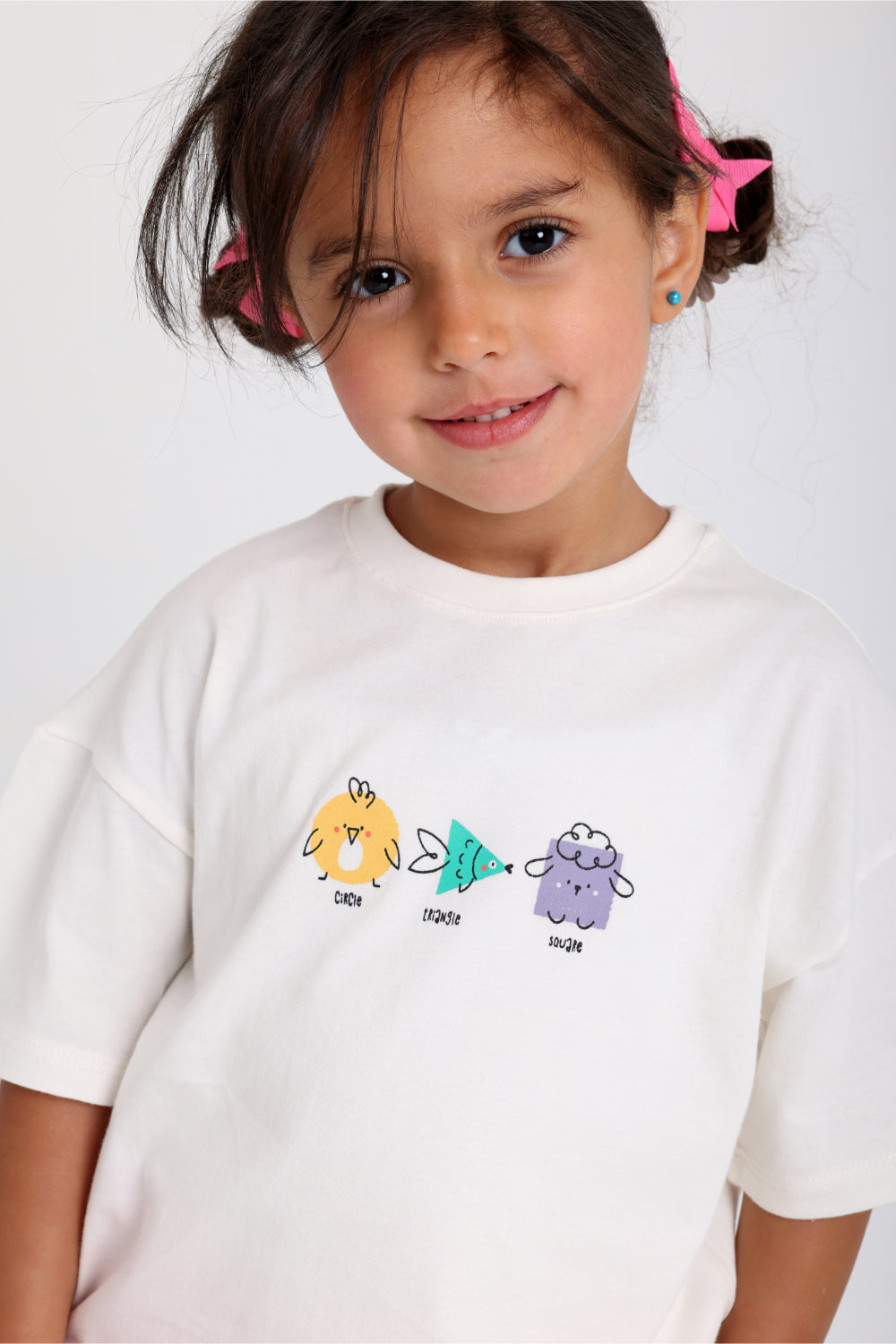 unisex baby off-white "circle triangle square" cotton t-shirt