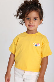 baby girls cotton t-shirt – yellow