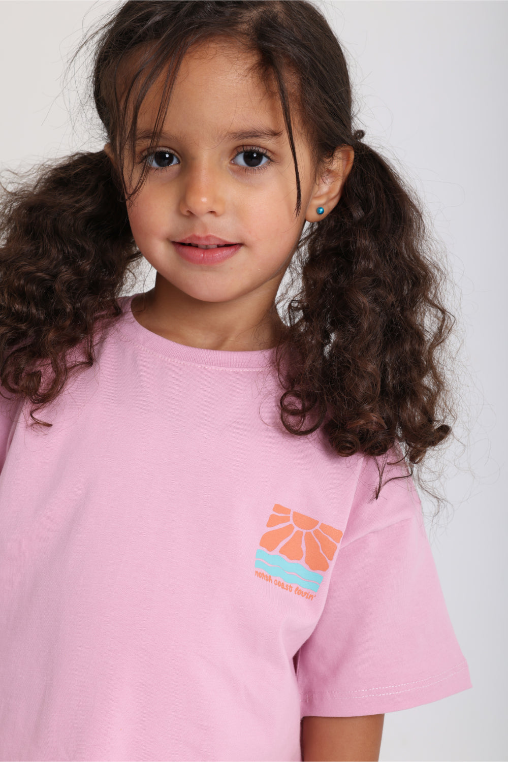 baby pink "north coast lovin" cotton t-shirt