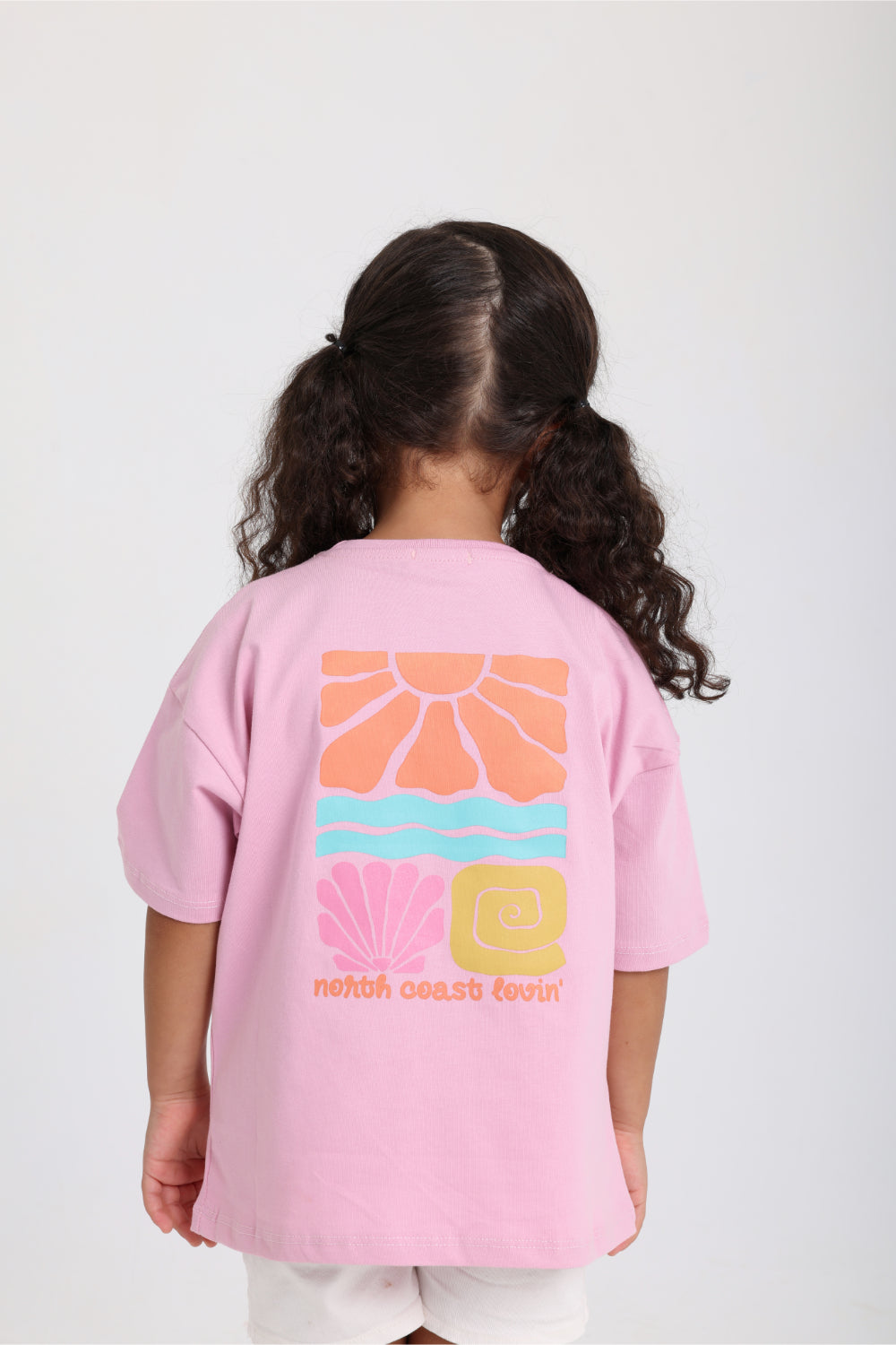 baby pink "north coast lovin" cotton t-shirt