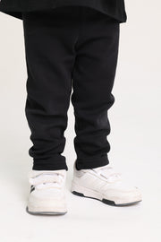 unisex interlock fur leggings – black