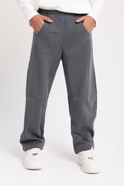 girls barrel fit pants – dark grey