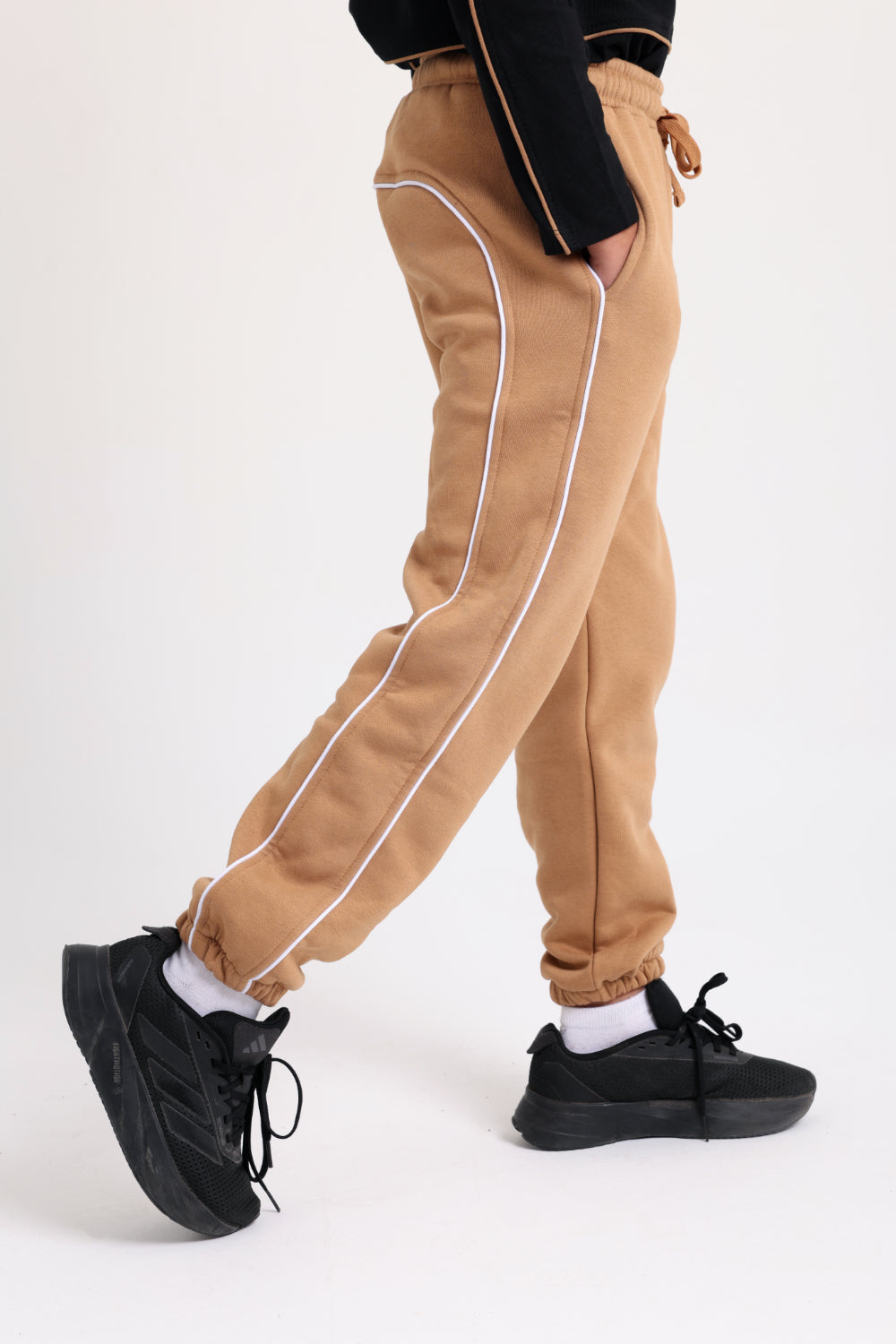 boys cotton sweatpants – camel