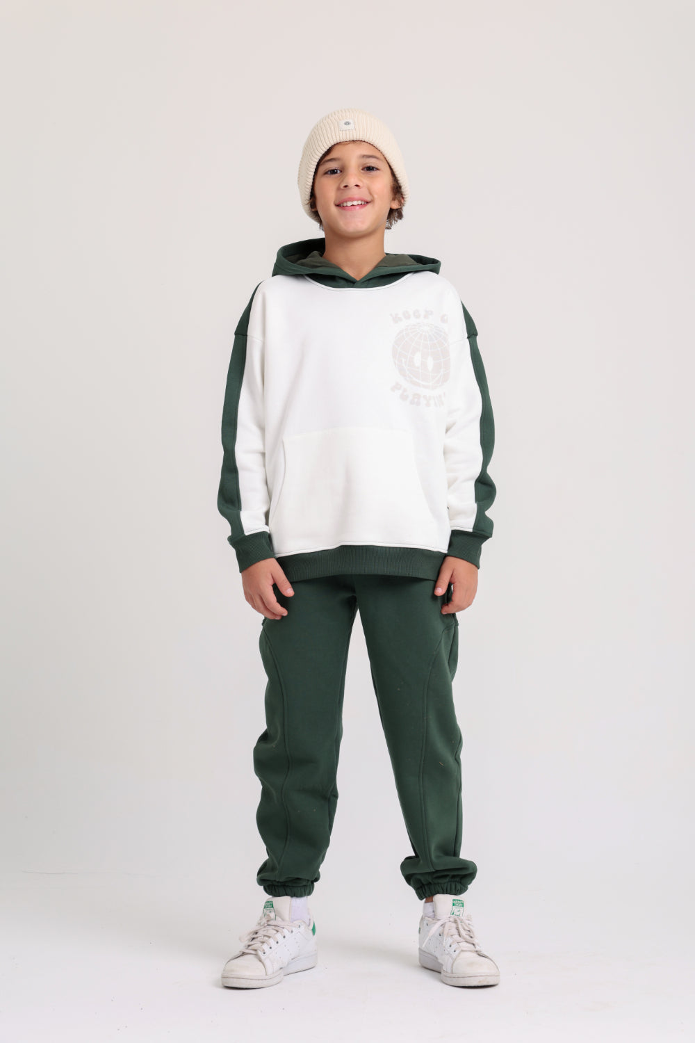 boys cotton sweatpants – olive