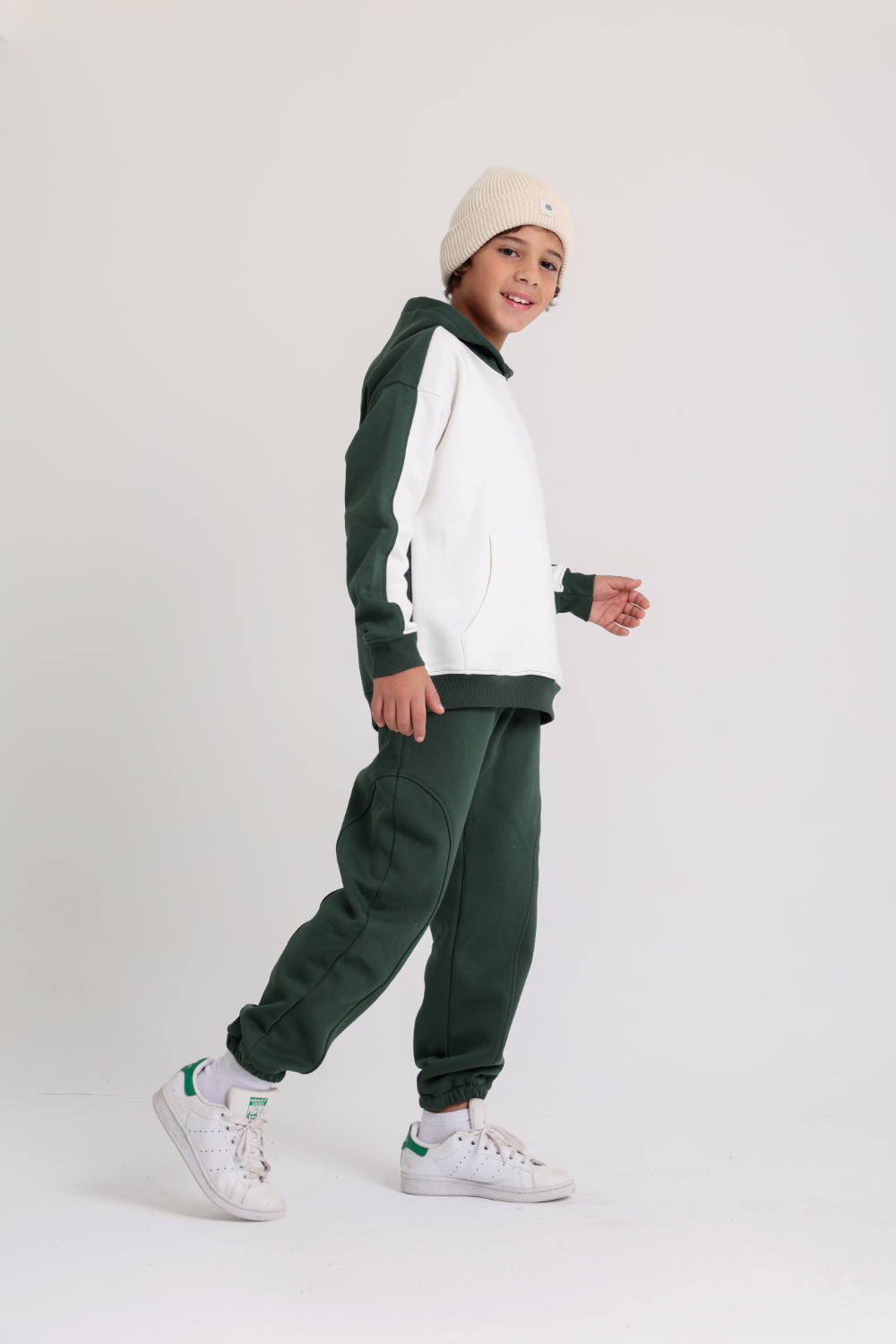boys cotton sweatpants – olive