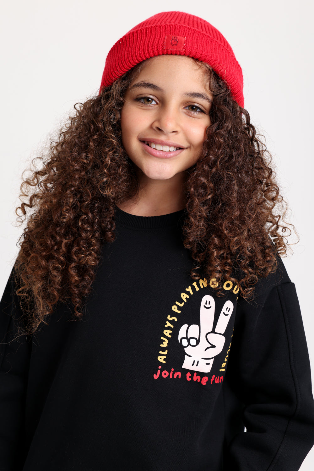 unisex cotton sweatshirt – black with "join the fun" design