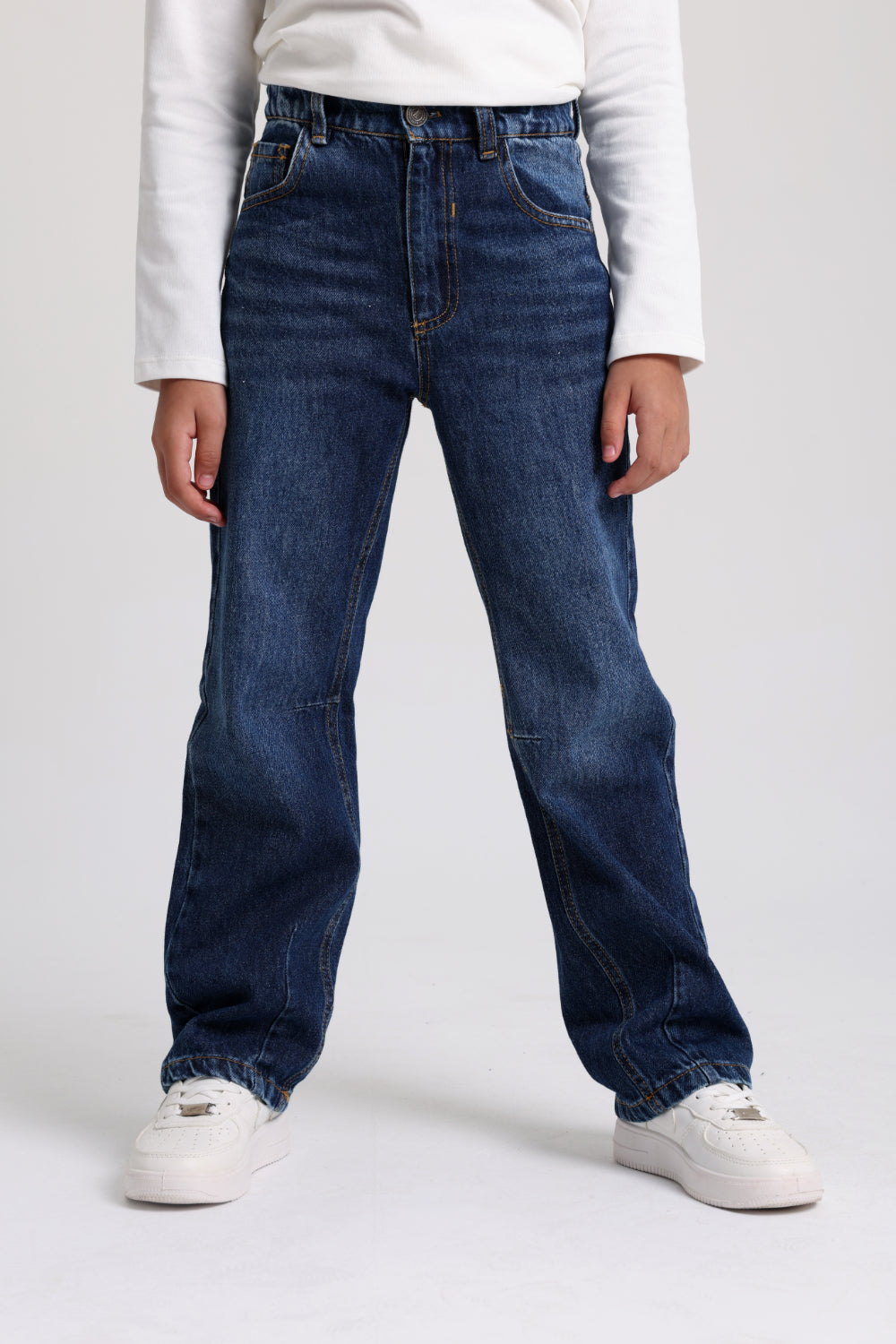 unisex dark blue denim pants