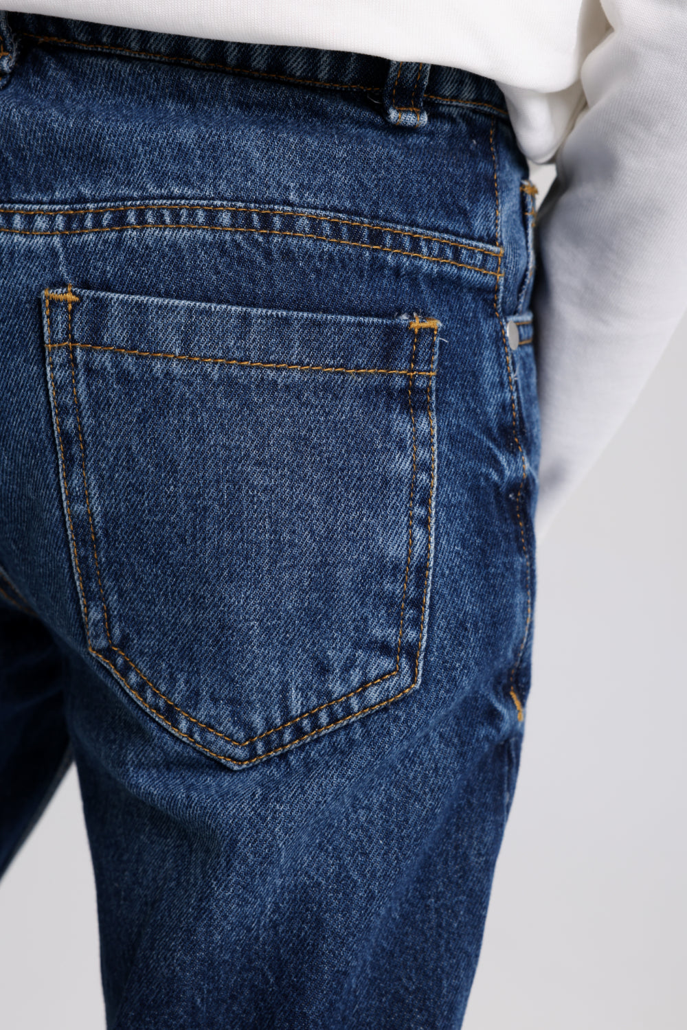 unisex dark blue denim pants