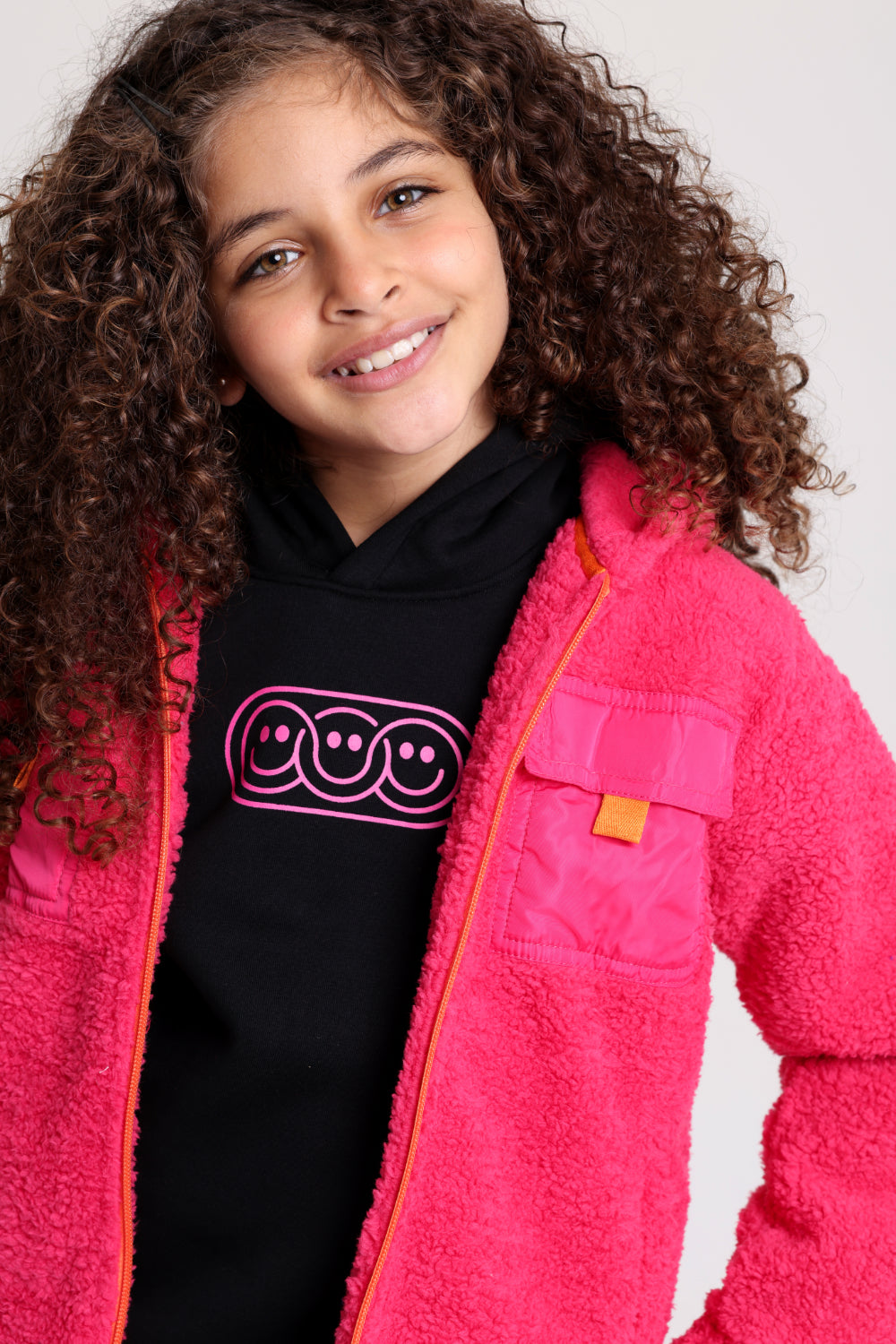 unisex fleece teddy jacket – fuchsia