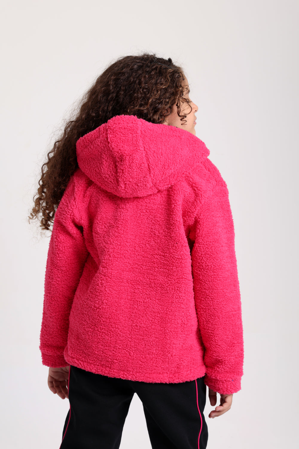 unisex fleece teddy jacket – fuchsia