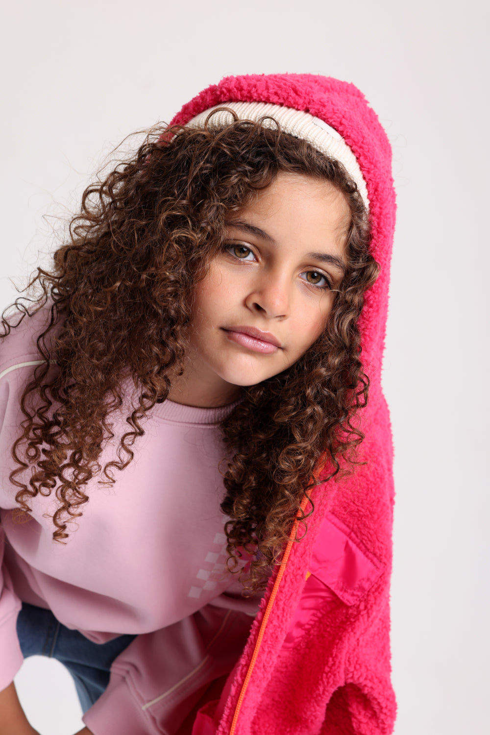 unisex fleece teddy jacket – fuchsia