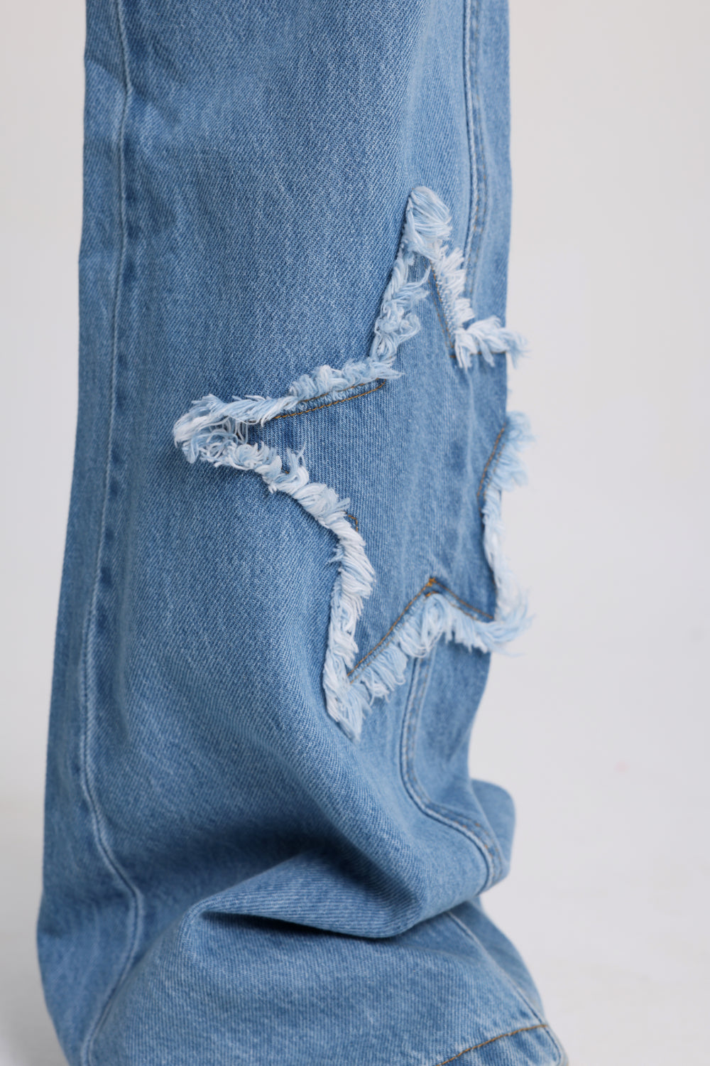 girls wide leg stars denim pants