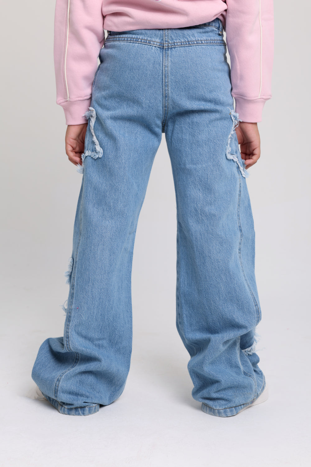 girls wide leg stars denim pants