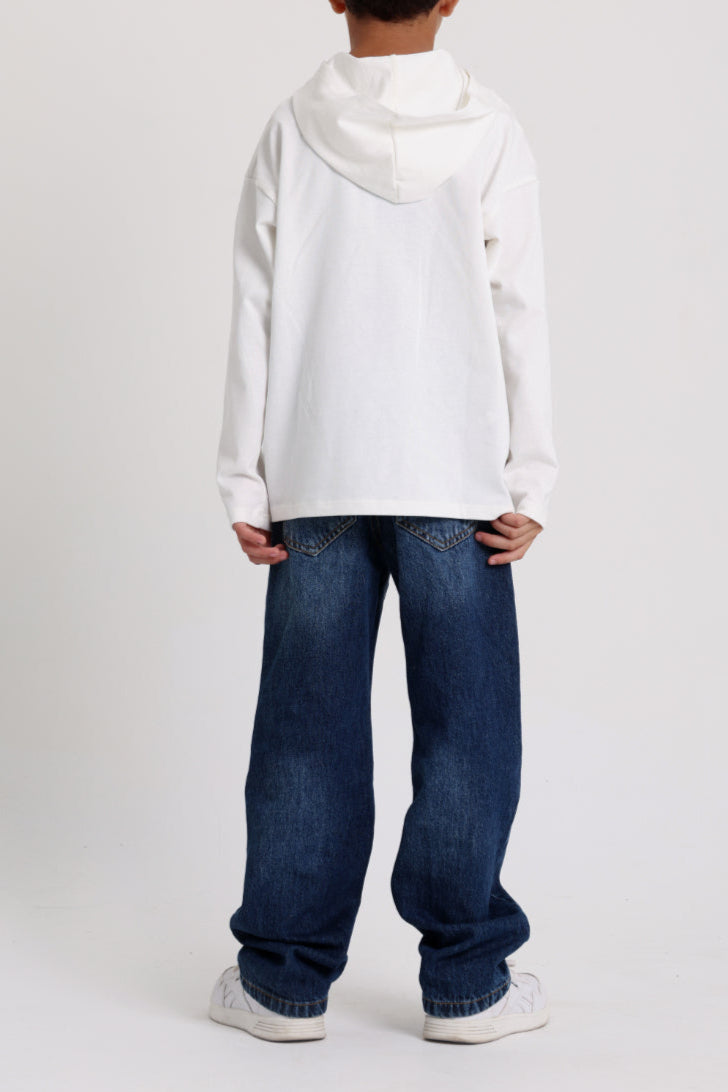 unisex cotton hoodie – offwhite with "play all the games" print