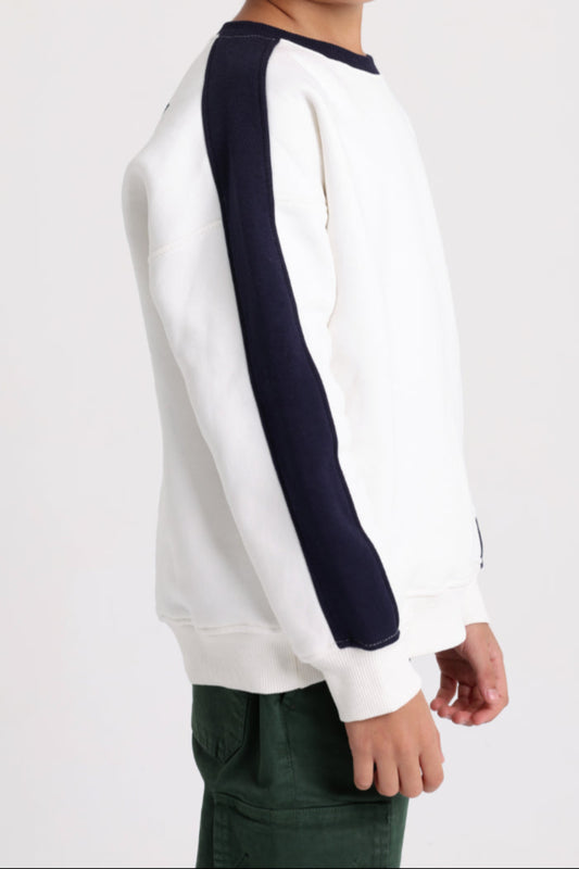 teens cotton sweatshirt – offwhite with "no bad days" print