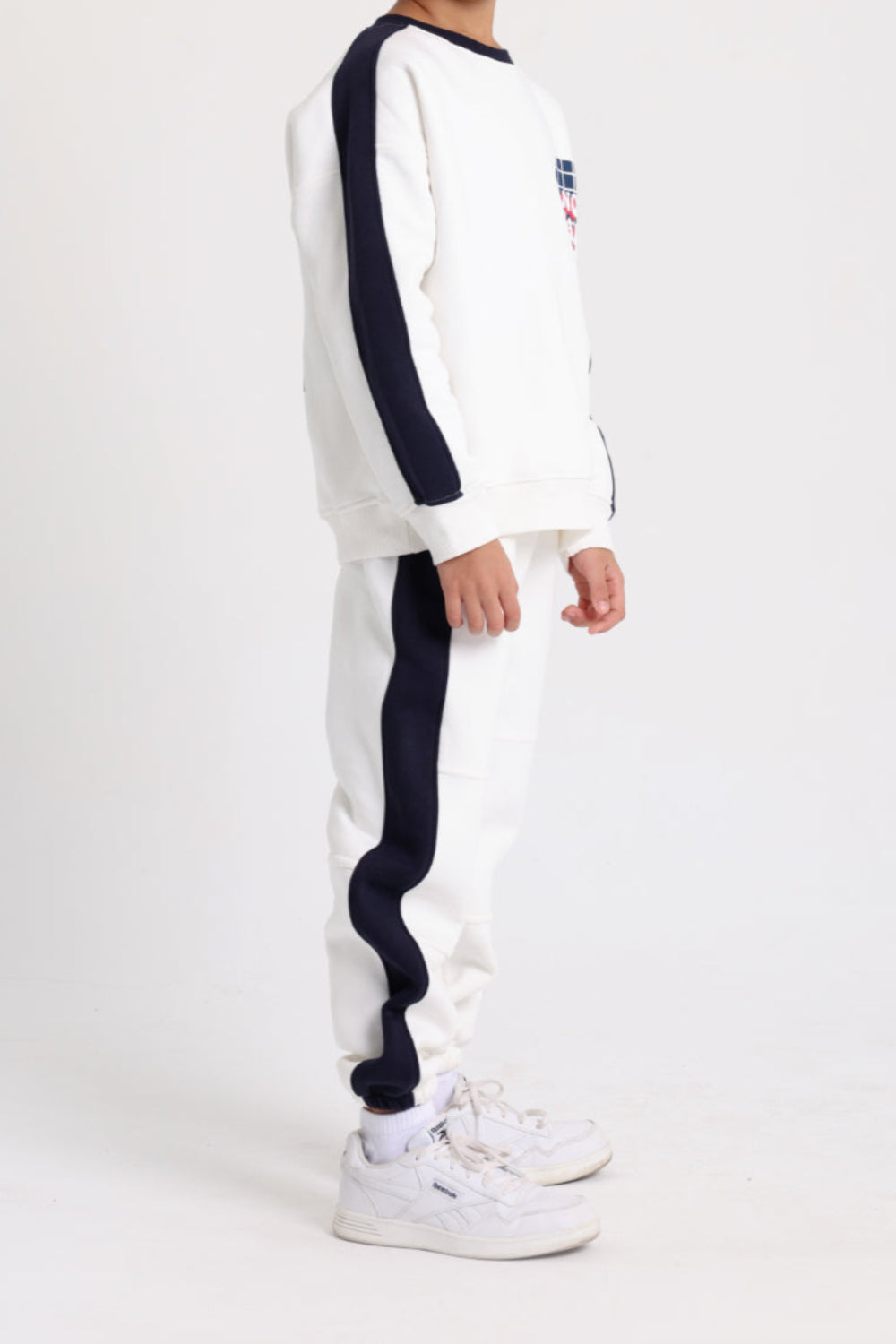 boys cotton sweatshirt – offwhite with "no bad days" print