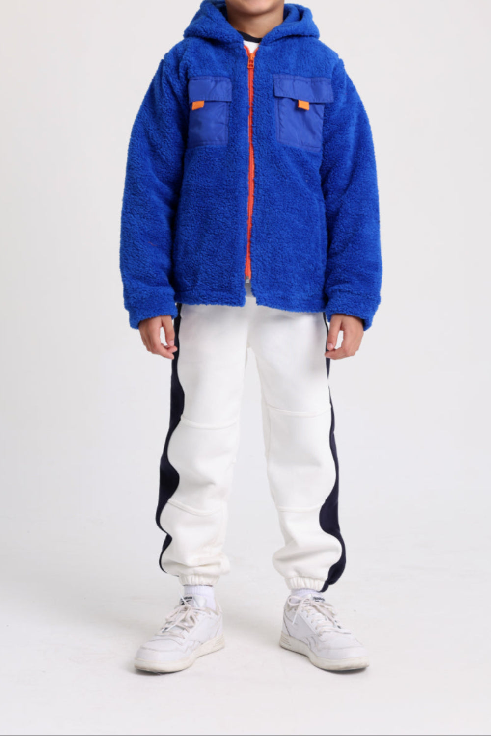 unisex fleeced teddy jacket – blue