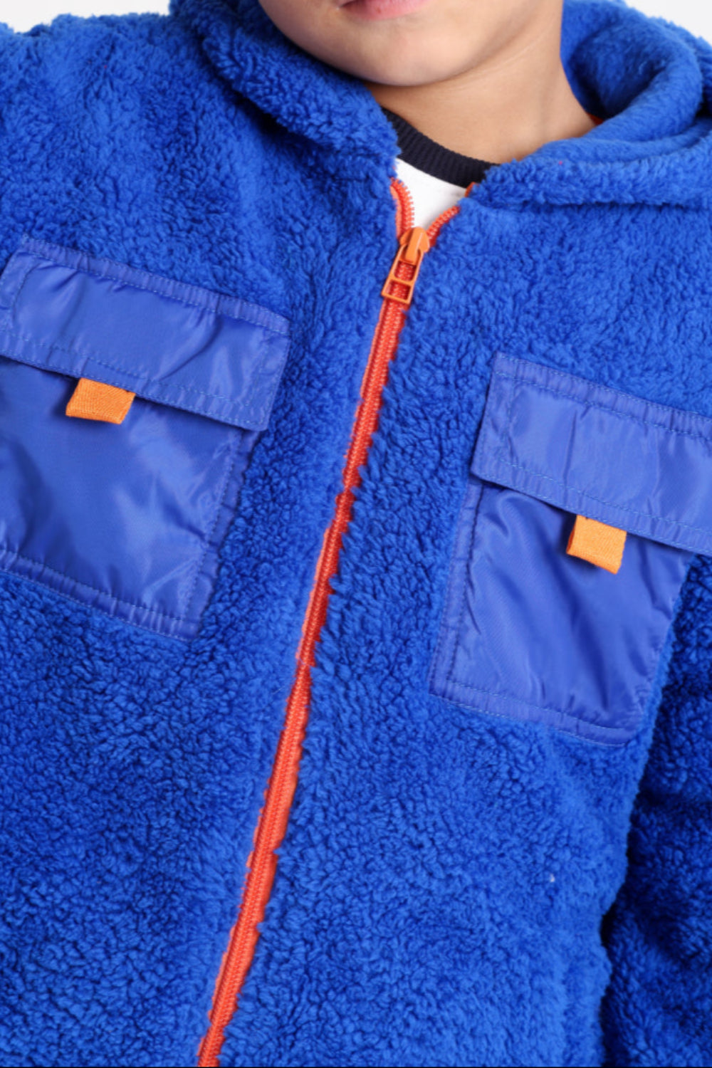 unisex fleeced teddy jacket – blue