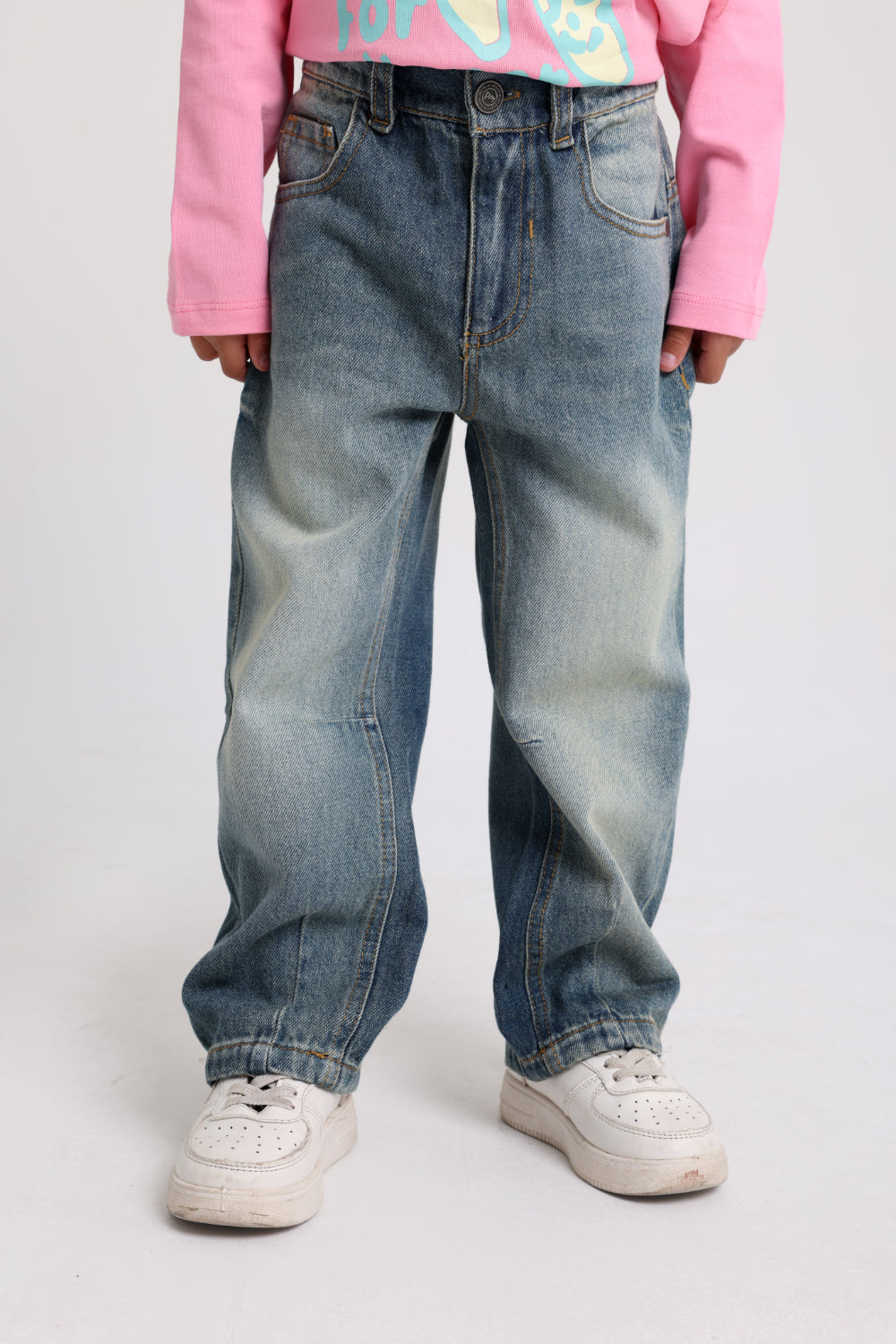 unisex light wash denim pants