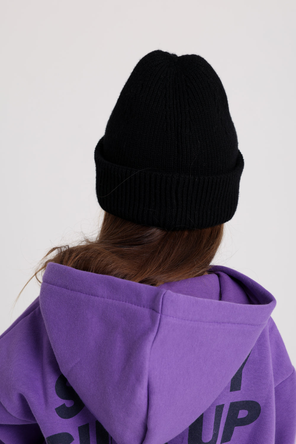 unisex cotton hoodie – purple with "sunny side up" print