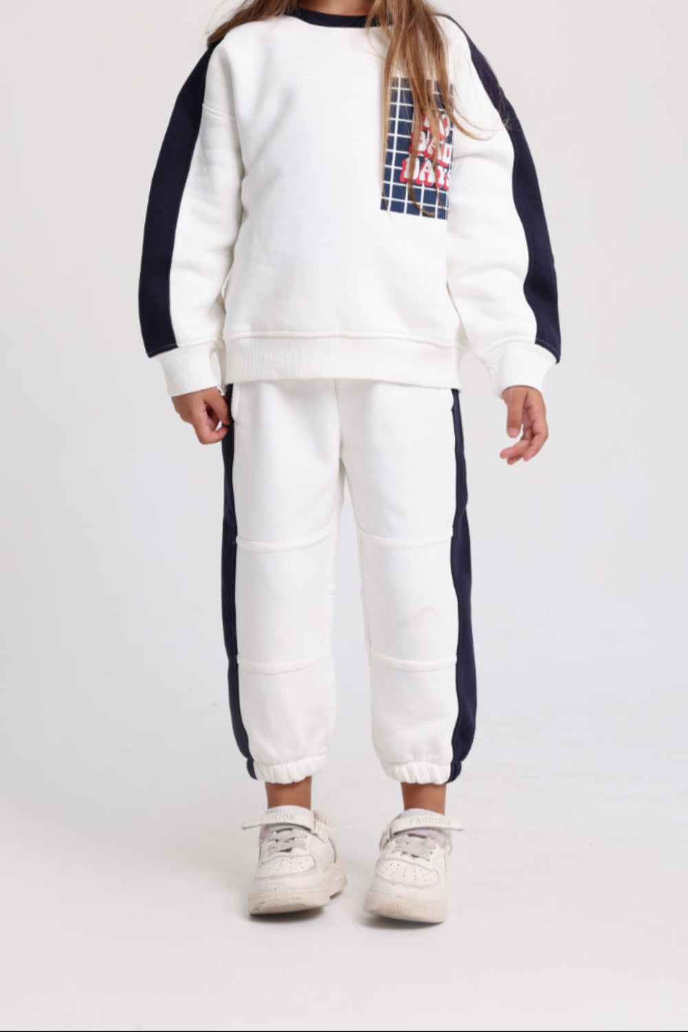 teens unisex cotton sweatshirt – off-white with "no bad days" print