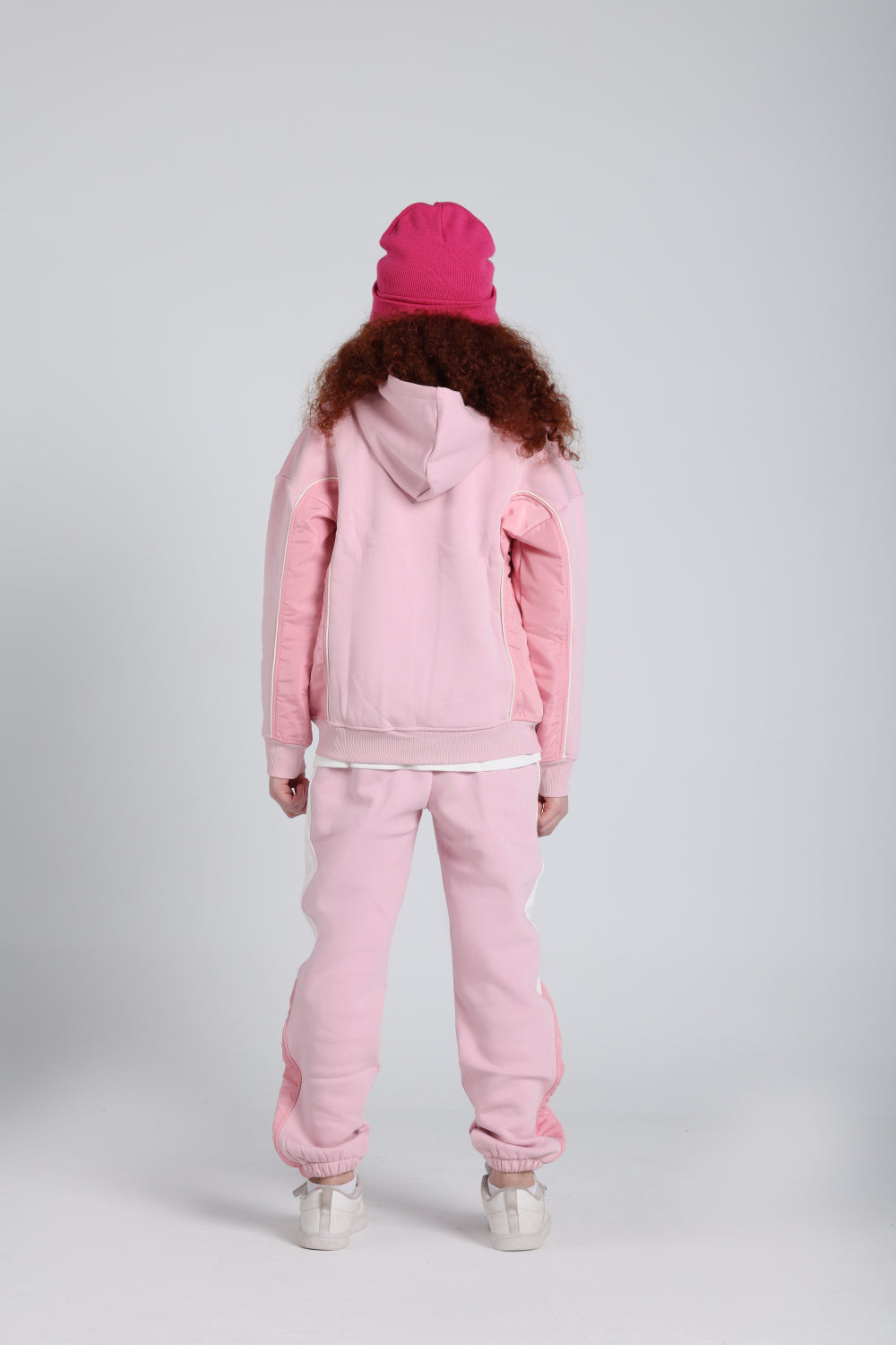 teens cotton hoodie – pink with “join the fun” print