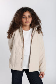 unisex beige puffer jacket
