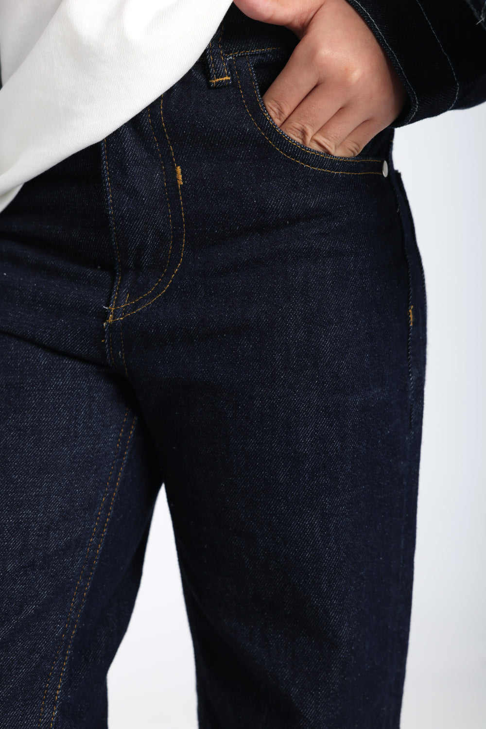 unisex raw denim pants