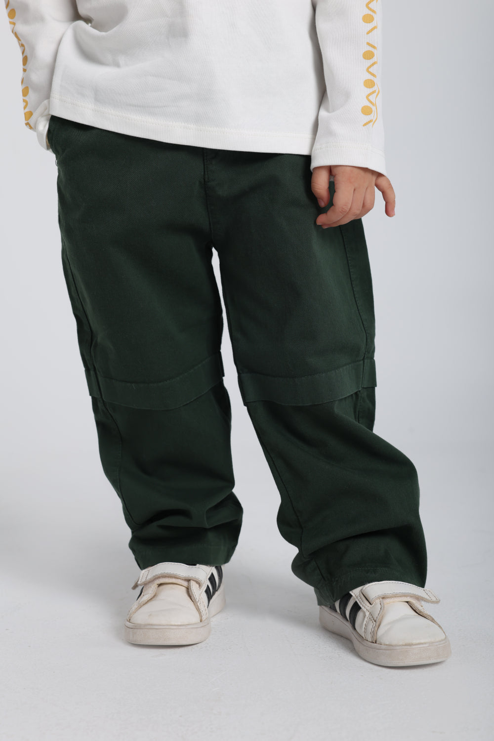 unisex baby gabardine pants – dark green