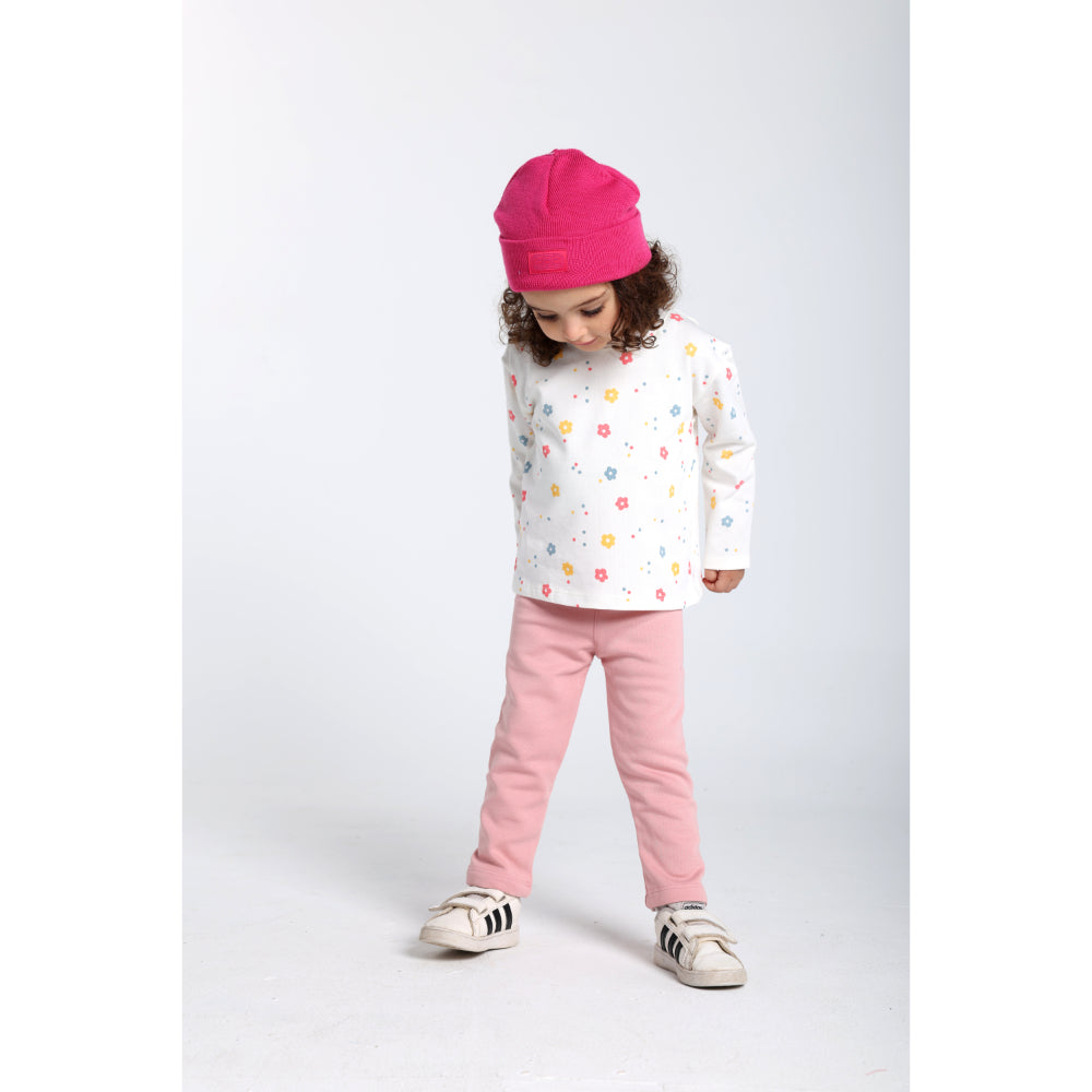 baby girls cotton t-shirt offwhite with flowers print