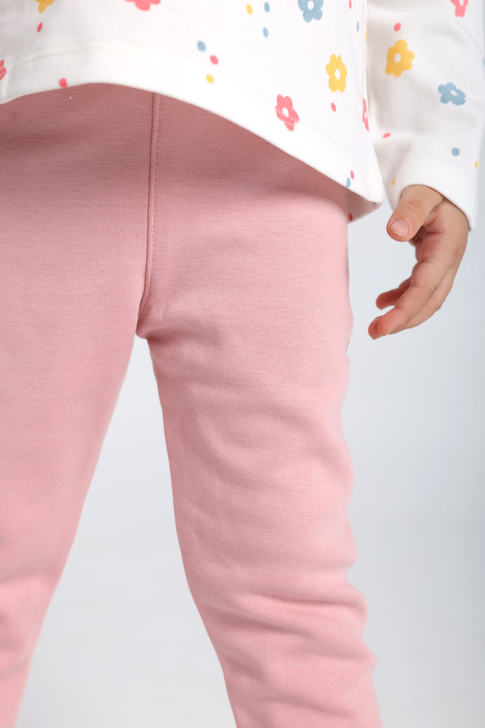 baby girls interlock fur leggings – dusty pink