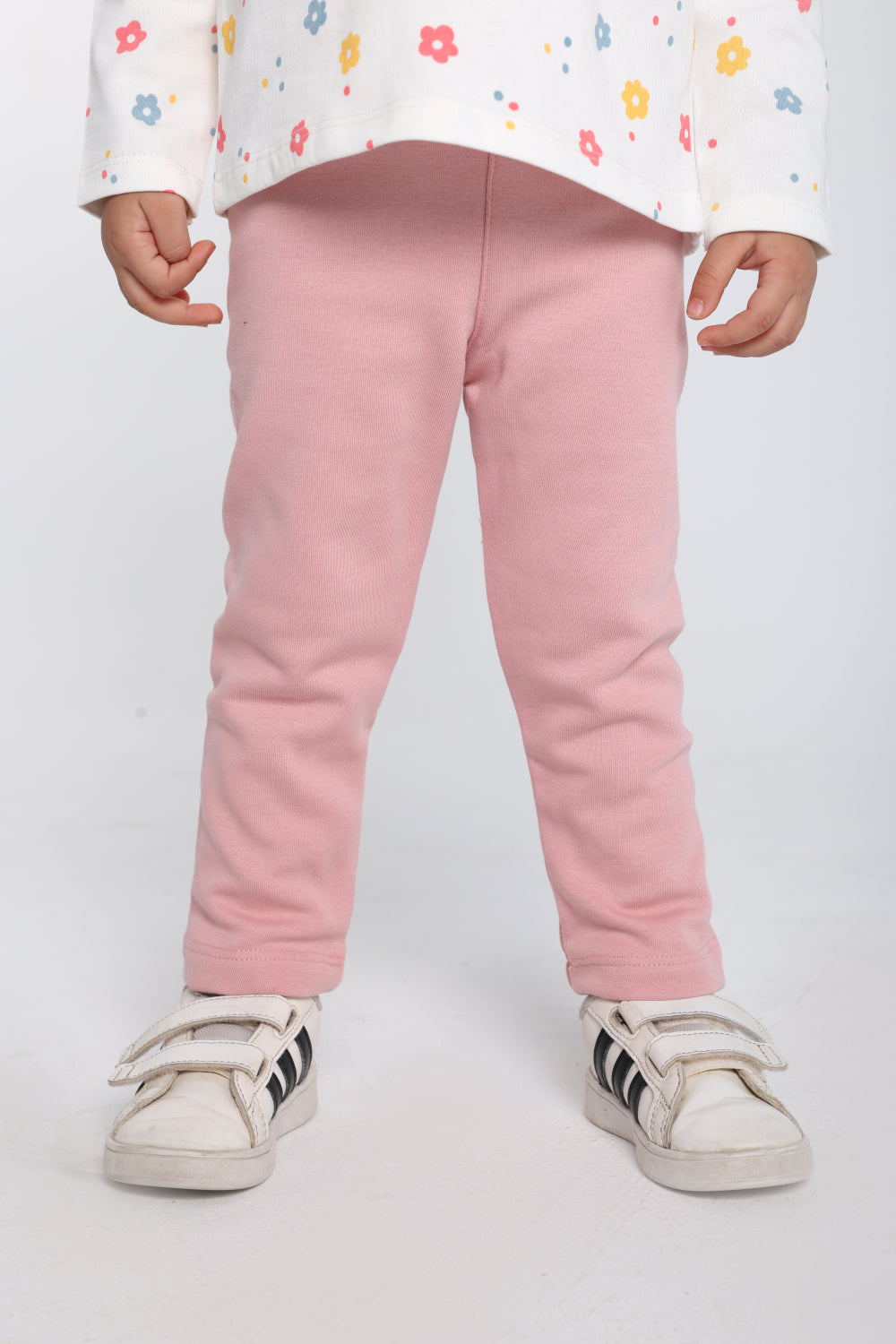 baby girls interlock fur leggings – dusty pink