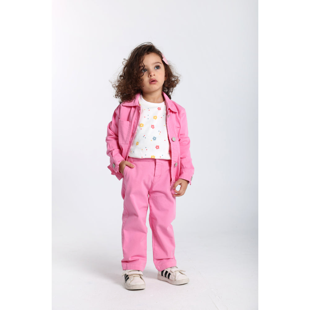 baby fuchsia gabardine pants