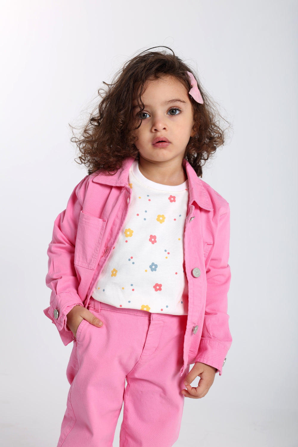 baby girls cotton t-shirt offwhite with flowers print