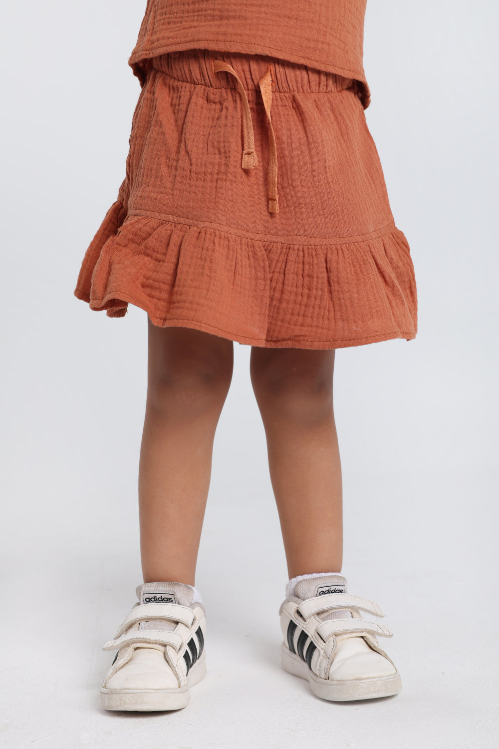 baby girls cotton 2-piece outfit set – brick