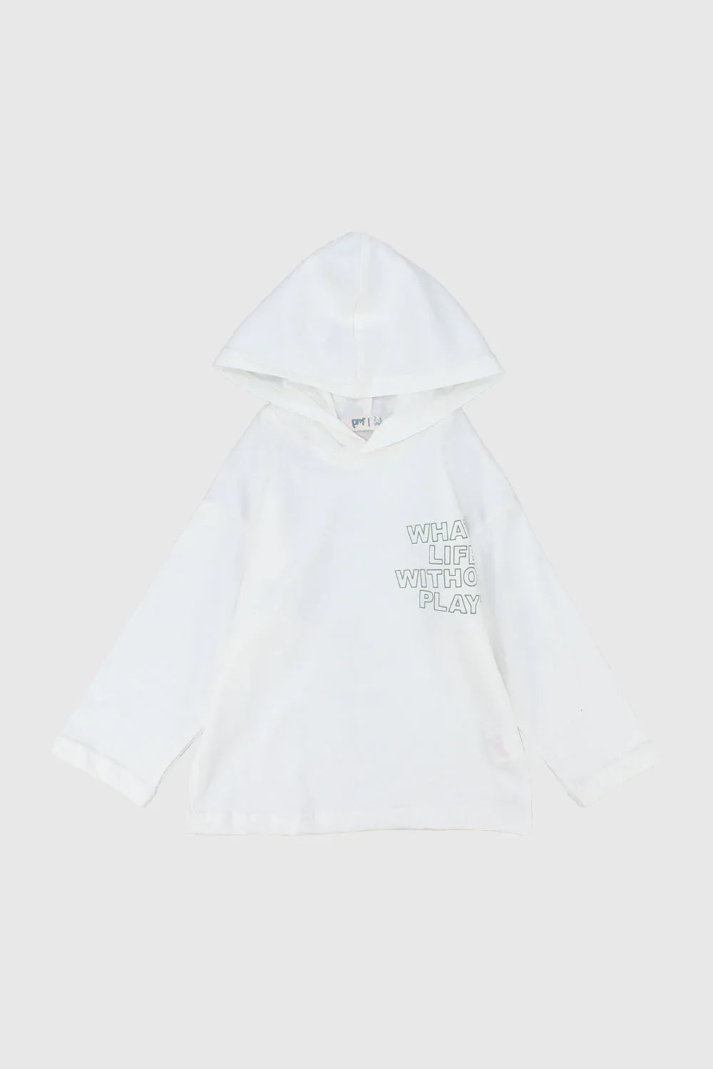 "what's life without play" long-sleeved hooded t-shirt - playmore