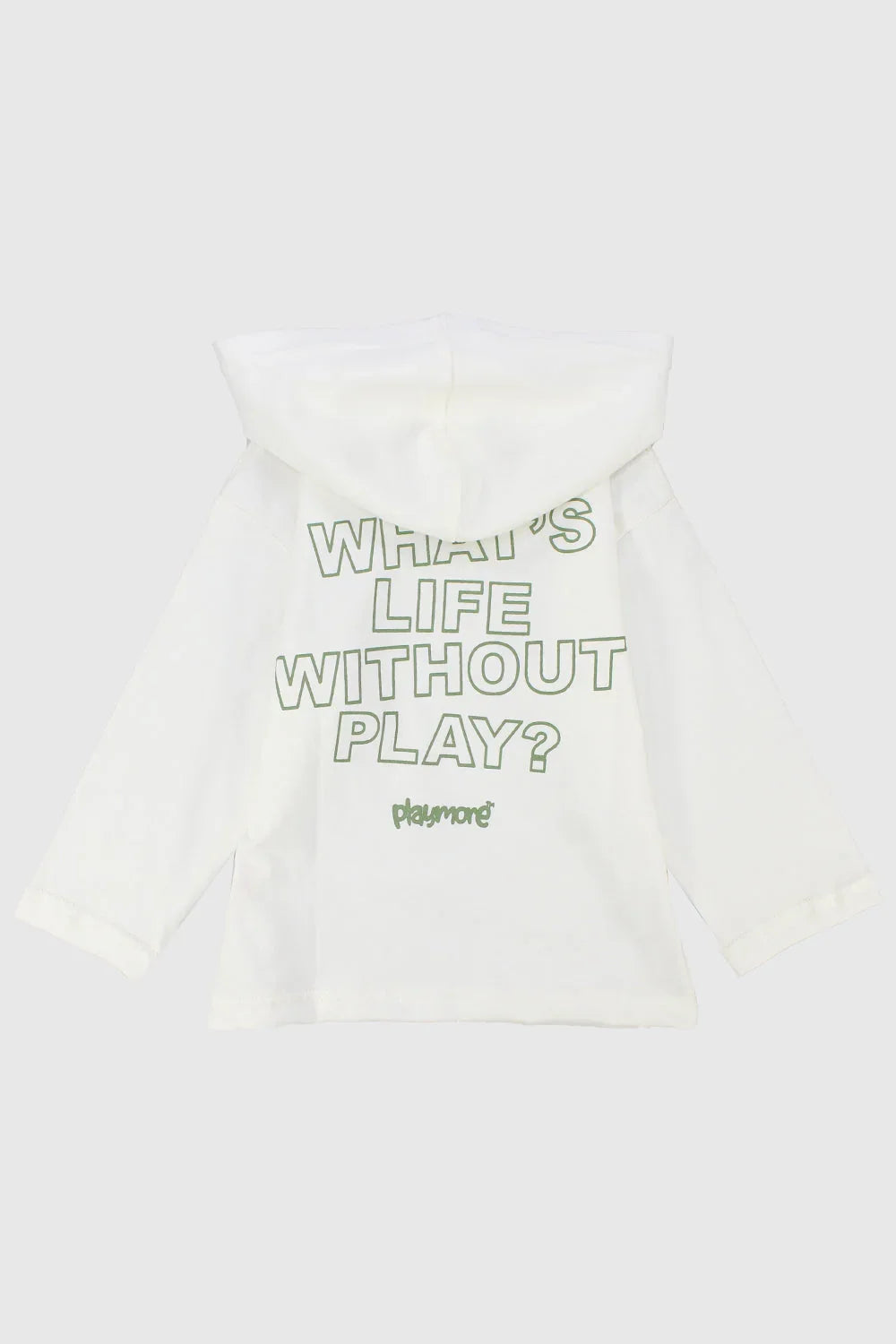 "what's life without play" long-sleeved hooded t-shirt - playmore