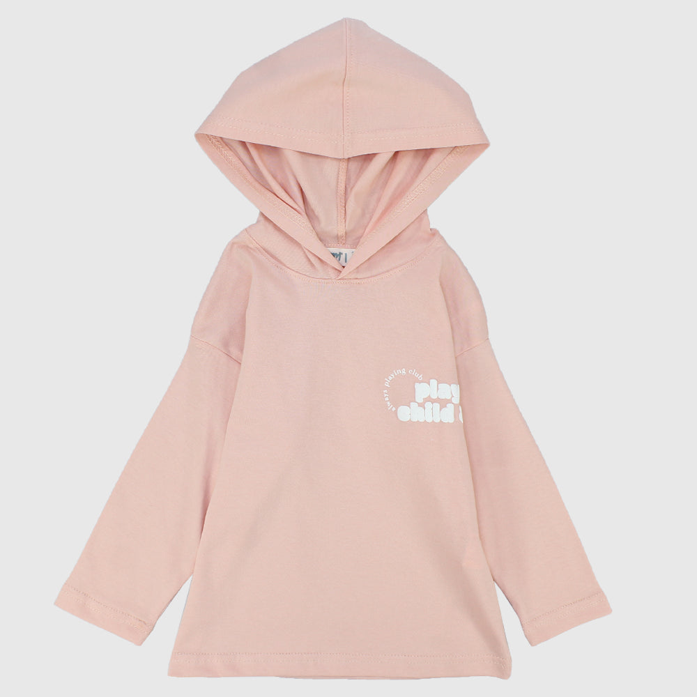 "playful child" long-sleeved hooded t-shirt