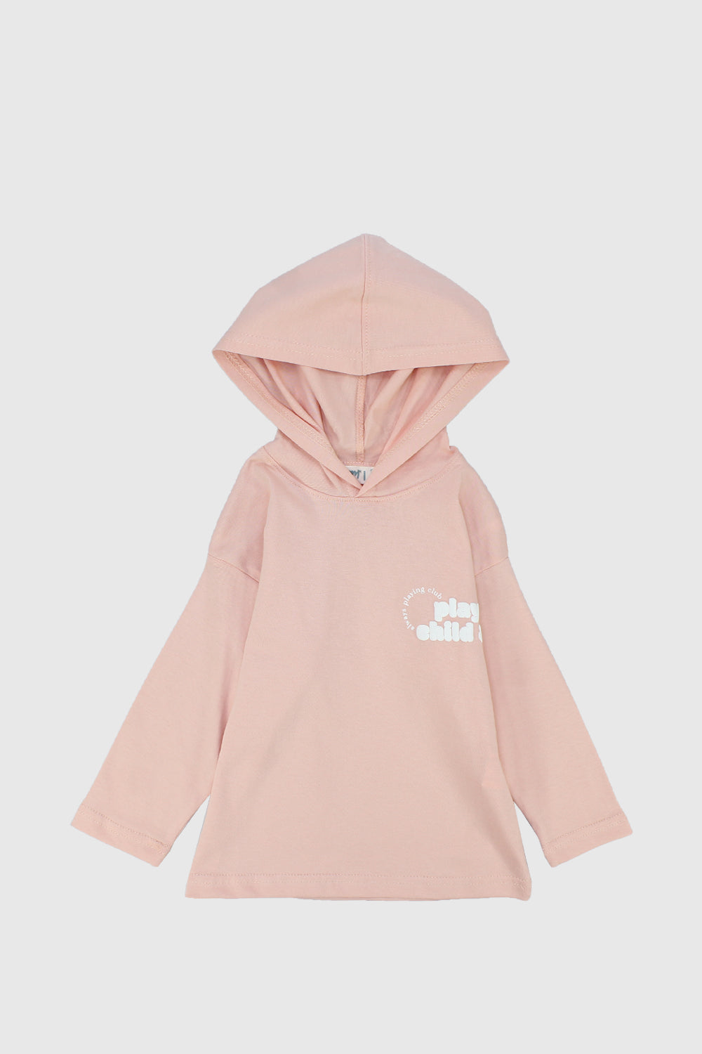 "playful child" long-sleeved hooded t-shirt