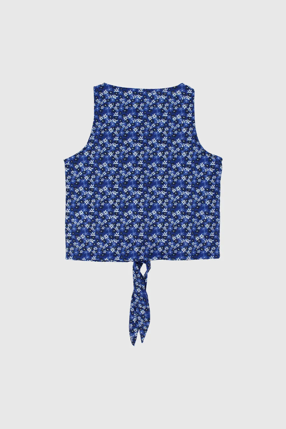 printed tie hem sleeveless blouse - playmore