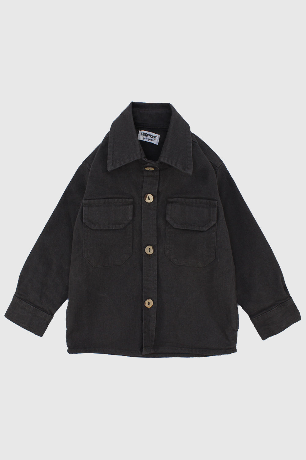 charcoal long-sleeved overshirt