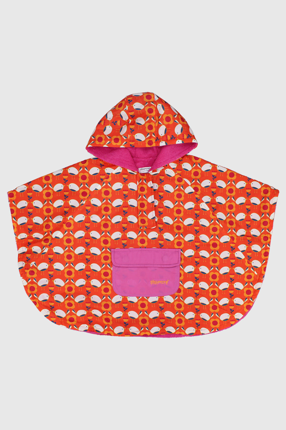 birds n flowers poncho towel