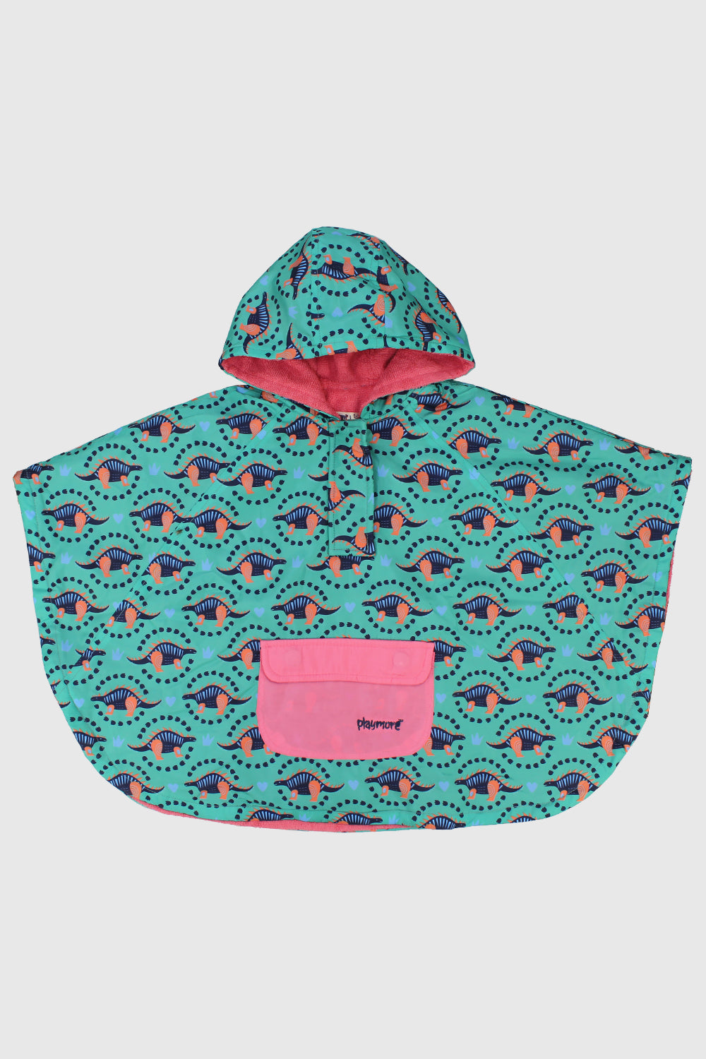dino turquoise poncho towel