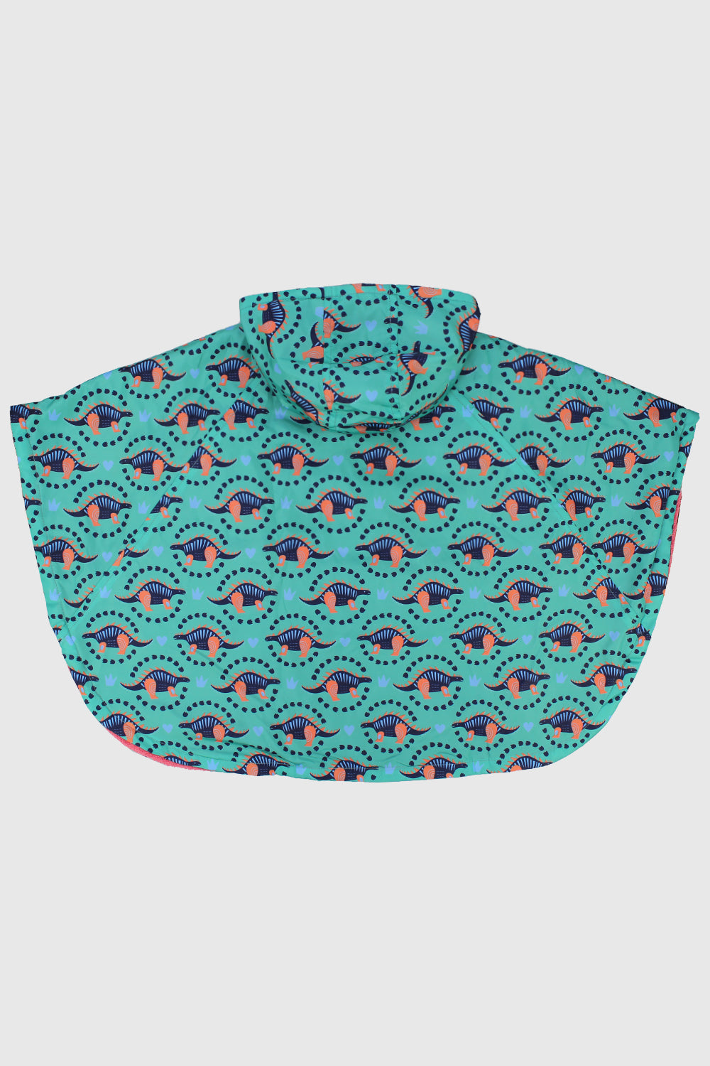 dino turquoise poncho towel