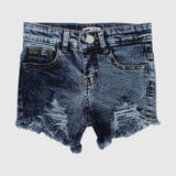 navy ripped jean shorts